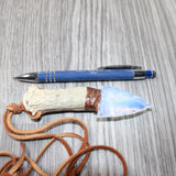 Antler Crown Handle  Opalite  Blade Knife Necklace  #5165  Mountain Man Necklace