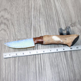 Hair-on Deer Bone Handle Opalite Blade Ornamental Knife #4165     Mountain Man Knife