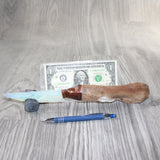 Hair-on Deer Bone Handle Opalite Blade Ornamental Knife #4165     Mountain Man Knife