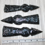 3 Obsidian Ornamental Tomahawk Heads  #0165    Axe Hatchet Ax