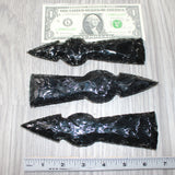 3 Obsidian Ornamental Tomahawk Heads  #0165    Axe Hatchet Ax