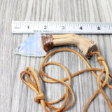 Grapevine Wood Handle  Opalite Blade Knife Necklace  #6356  Mountain Man Necklace