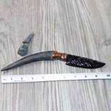 Impala Horn Handle Obsidian Blade Ornamental Knife #0265  Mountain Man Knife
