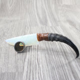 Springbok Horn Handle Opalite Blade Ornamental Knife #1456     Mountain Man Knife
