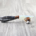 Orthoceras Fossil Handle Opalite Blade Ornamental Knife #8556     Mountain Man Knife