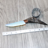 Goat Horn Handle Opalite Blade Ornamental Knife #0265     Mountain Man Knife
