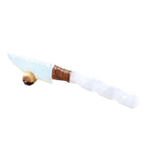 Selenite Spiral Handle Opalite Blade Ornamental Knife #8556     Mountain Man Knife