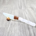 Selenite Spiral Handle Opalite Blade Ornamental Knife #8556     Mountain Man Knife