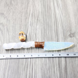 Selenite Spiral Handle Opalite Blade Ornamental Knife #8556     Mountain Man Knife