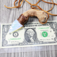 Grapevine Wood Handle Opalite  Blade Knife Necklace  #4556  Mountain Man Necklace