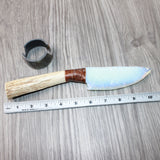 Axis Deer Antler Handle Opalite Blade Ornamental Knife #2365     Mountain Man Knife