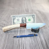 Axis Deer Antler Handle Opalite Blade Ornamental Knife #2365     Mountain Man Knife