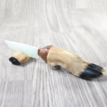 Deer Foot Handle Opalite Blade Ornamental Knife #1556     Mountain Man Knife