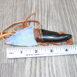 Goat Horn Handle Opalite Blade Knife Necklace  #1765  Mountain Man Necklace