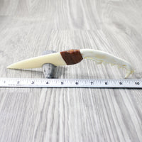 Coyote Jaw Handle Bone Blade Ornamental Knife #1656    Mountain Man Knife