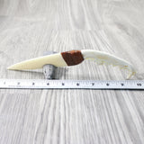 Coyote Jaw Handle Bone Blade Ornamental Knife #1656    Mountain Man Knife