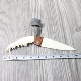 Coyote Jaw Handle Bone Blade Ornamental Knife #1656    Mountain Man Knife