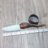 Goat Horn Handle Opalite Blade Ornamental Knife #2265     Mountain Man Knife
