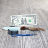 Goat Horn Handle Opalite Blade Ornamental Knife #2265     Mountain Man Knife