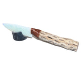 Cholla Cactus Wood Handle Opalite Blade Ornamental Knife #2165     Mountain Man Knife