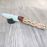 Cholla Cactus Wood Handle Opalite Blade Ornamental Knife #2165     Mountain Man Knife