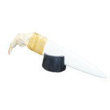 Beaver Jaw Handle Bone Blade Ornamental Knife #033765    Mountain Man Knife