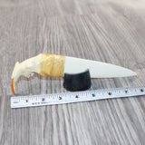 Beaver Jaw Handle Bone Blade Ornamental Knife #033765    Mountain Man Knife