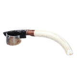 Axis Deer Antler Handle Obsidian Blade Ornamental Knife #0565  Mountain Man Knife