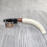 Axis Deer Antler Handle Obsidian Blade Ornamental Knife #0565  Mountain Man Knife
