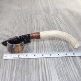 Axis Deer Antler Handle Obsidian Blade Ornamental Knife #0565  Mountain Man Knife