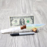 Selenite Spiral Handle Opalite Blade Ornamental Knife #3756     Mountain Man Knife
