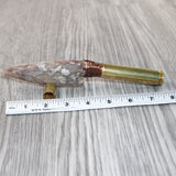 50 Cal Shell Casing Handle Stone Blade Ornamental Knife #0765    Mountain Man Knife