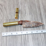 50 Cal Shell Casing Handle Stone Blade Ornamental Knife #0765    Mountain Man Knife