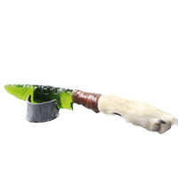 Coyote Foot Handle Glass Blade Ornamental Knife #1856    Mountain Man Knife