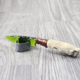 Coyote Foot Handle Glass Blade Ornamental Knife #1856    Mountain Man Knife
