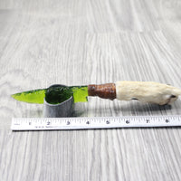 Coyote Foot Handle Glass Blade Ornamental Knife #1856    Mountain Man Knife