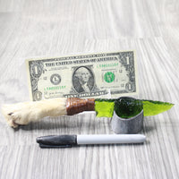 Coyote Foot Handle Glass Blade Ornamental Knife #1856    Mountain Man Knife