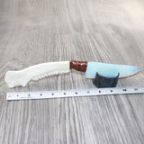 Deer Jaw Handle Opalite Blade Ornamental Knife #2465     Mountain Man Knife