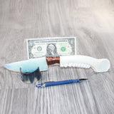Deer Jaw Handle Opalite Blade Ornamental Knife #2465     Mountain Man Knife