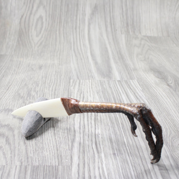 Turkey Foot Handle Bone Blade Ornamental Knife #1856    Mountain Man Knife