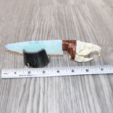 Muskrat Skull Handle Opalite Blade Ornamental Knife #2465     Mountain Man Knife