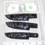 3 Obsidian Ornamental Knife Blades  #865    Mountain Man Knife