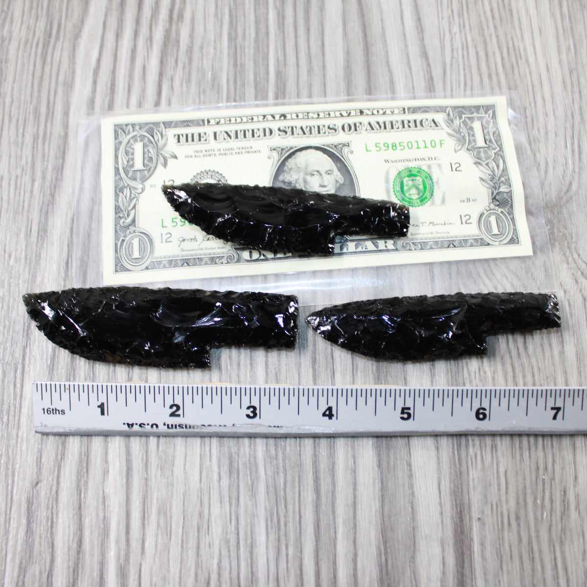 3 Small Obsidian Ornamental Knife Blades #8947 Mountain man knife a ...