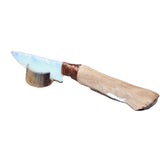 Hair-on Deer Bone Handle Opalite Blade Ornamental Knife #2965     Mountain Man Knife