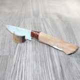 Hair-on Deer Bone Handle Opalite Blade Ornamental Knife #2965     Mountain Man Knife