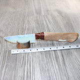 Hair-on Deer Bone Handle Opalite Blade Ornamental Knife #2965     Mountain Man Knife