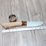 Hair-on Deer Bone Handle Opalite Blade Ornamental Knife #2965     Mountain Man Knife