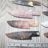 10 Stone Ornamental Knife Blades  #165     Mountain Man Knife
