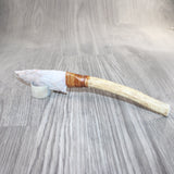 Reindeer Antler Handle Stone Blade Ornamental Knife #014d65    Mountain Man Knife