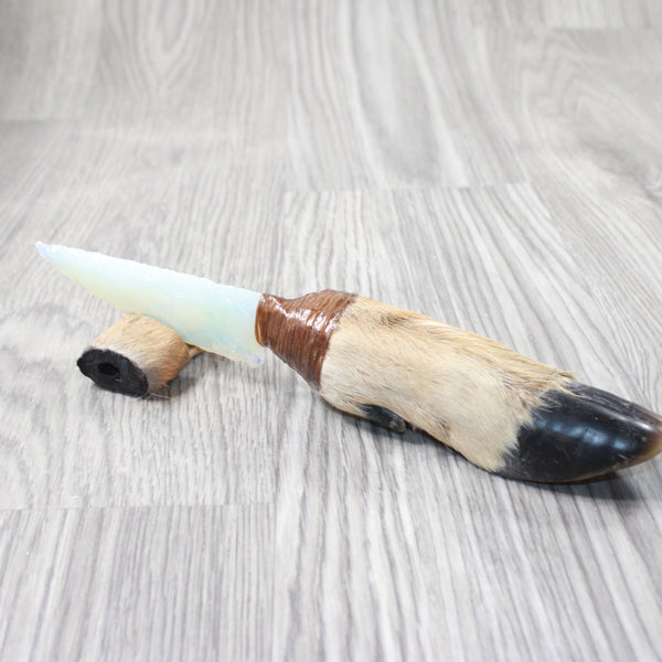 Deer Foot Handle Opalite Blade Ornamental Knife #7056     Mountain Man Knife